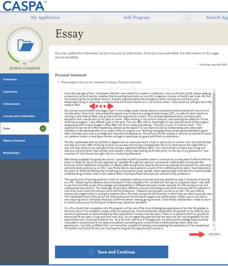 caspa essay examples