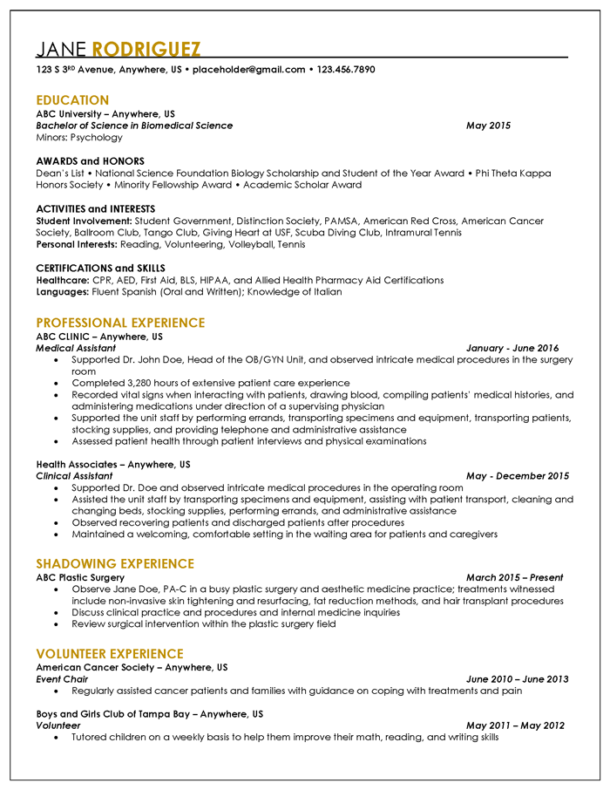 Physician Assistant: Resume Revision | CV | Cover Letter Editing | The ...