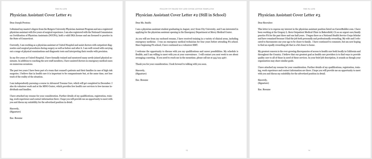 physician assistant cover letter emergency medicine